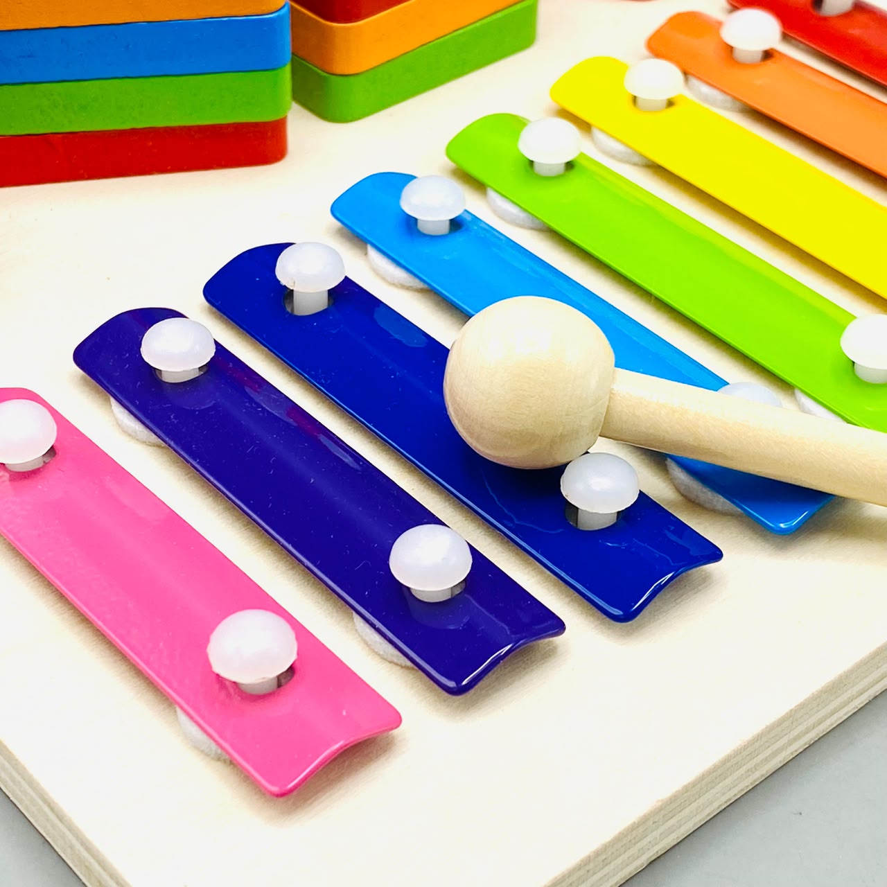 Wooden Montessori Xylophone & Shapes Column